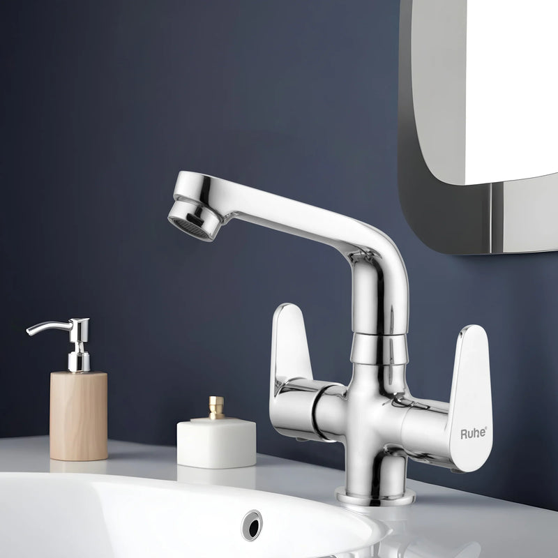 Eclipse Deck Mount Wash Basin Mixer Tap with Swivel Spout