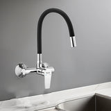 Elixir Single Lever Wall-mount Kitchen Sink Mixer Tap with Coloured Silicone Spout