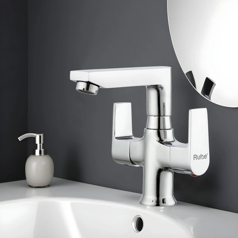 Elixir Deck Mount Wash Basin Mixer Tap with Swivel Spout