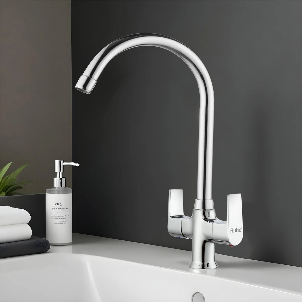 Elixir Deck Mount Wash Basin Mixer Tap with Swivel Spout