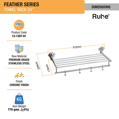 Feather Stainless- Steel Towel Rack - by Ruhe®