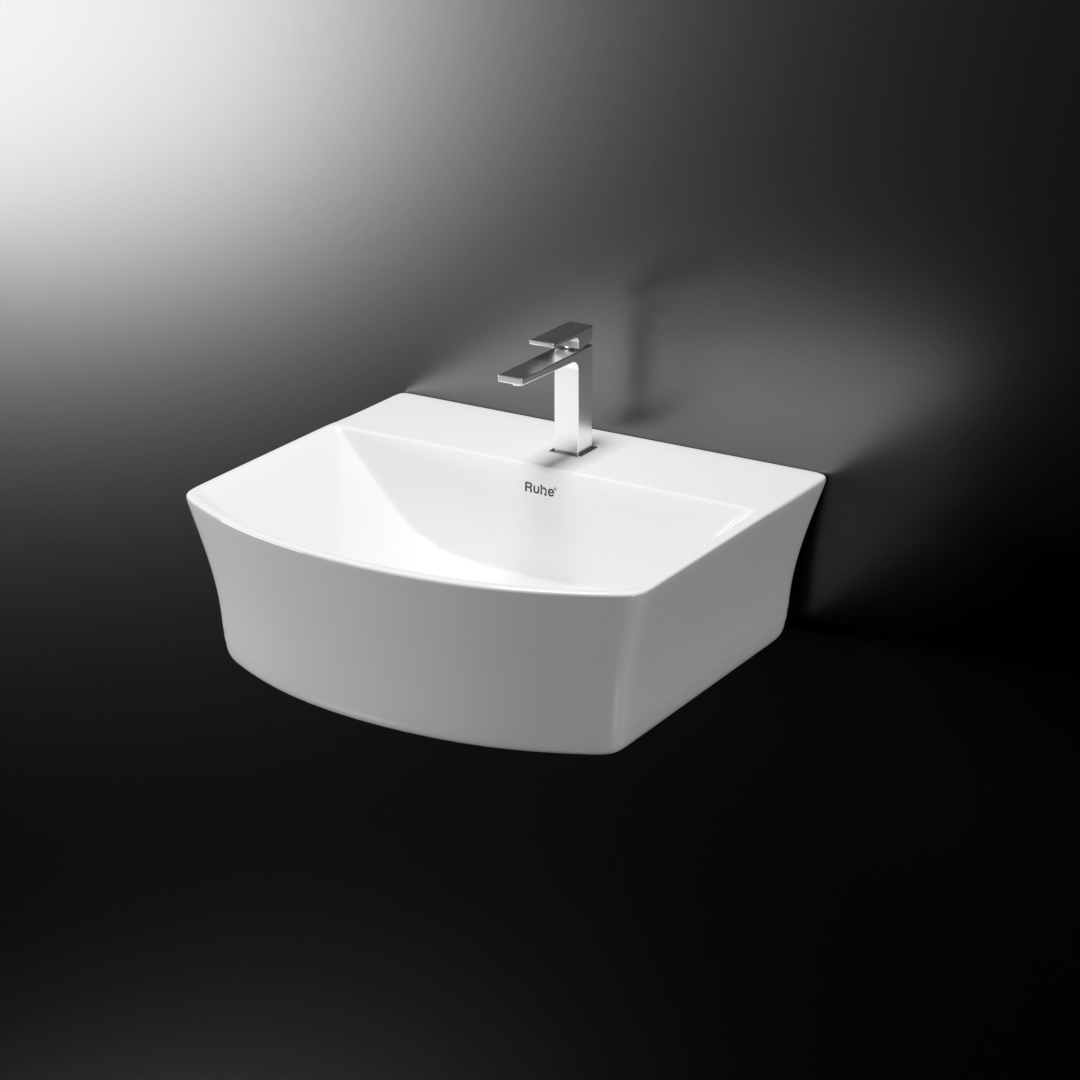 Felis Wall-hung Wash Basin (White) - by Ruhe®