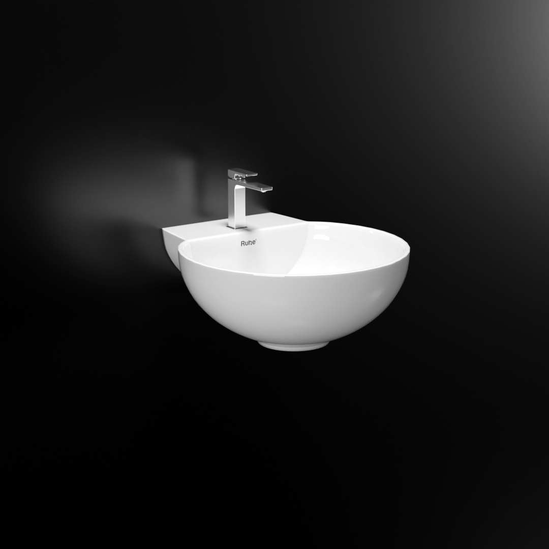 Hydra Wall-hung Wash Basin (White) - by Ruhe