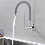 Kara Wall-mount Kitchen Sink Tap with Grey Flexible Silicone Spout - by Ruhe®