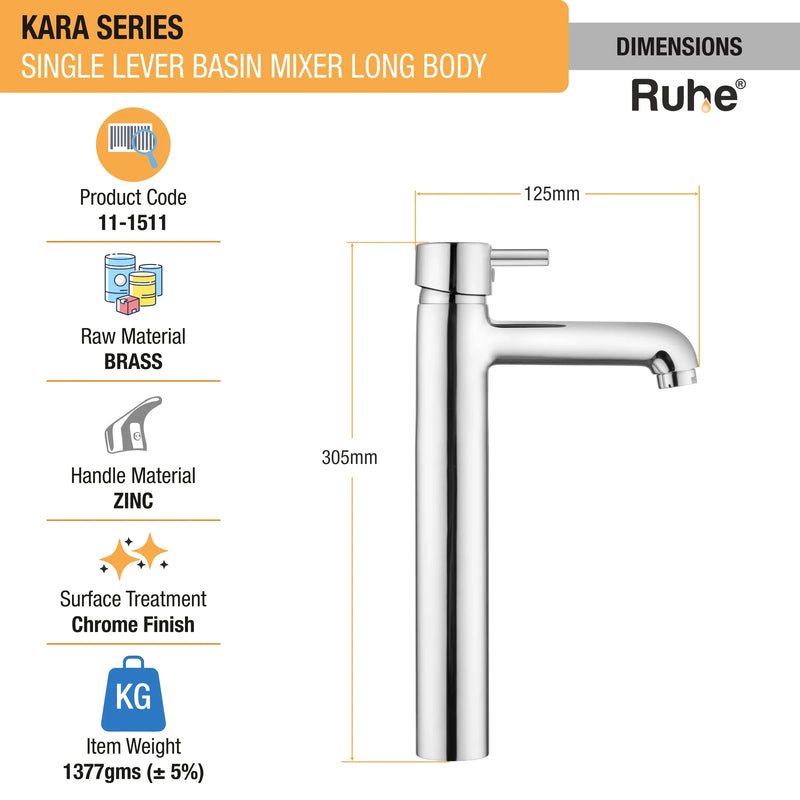 Kara Single Lever Deck-mount Tall Body Wash Basin Mixer Tap