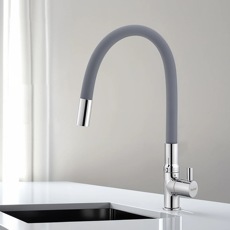 Kara Deck Mount Wash Basin Tap with Coloured Flexible Silicone Spout
