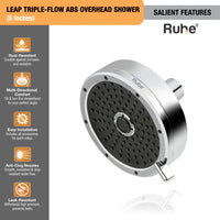 Leap Multiflow Overhead Shower Salient Features