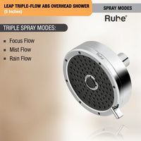 Leap Multiflow Overhead Shower Spray Modes