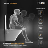 Luna Wall-Hung Western Commode, Superior Load Capacity