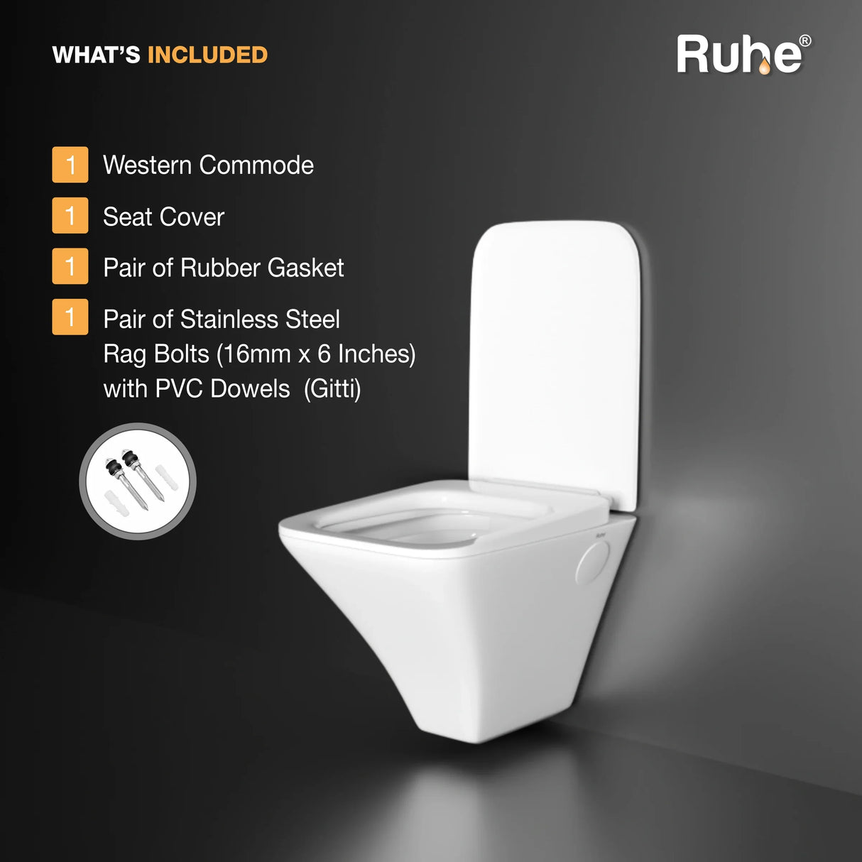 Luna Wall-Hung Western Commode