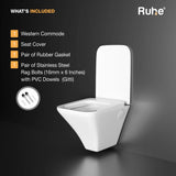 Luna Wall-Hung Western Commode, What's Included