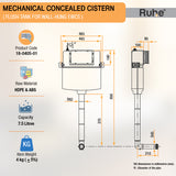 Mechanical Concealed Cistern for Wall-hung Western Toilets (Flush Tank) - by Ruhe®