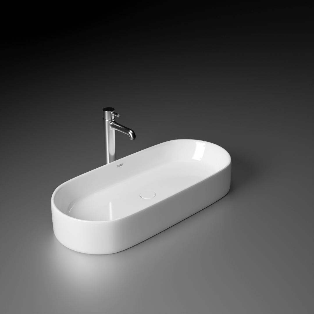 Navi Table-Top Wash Basin (White) - by Ruhe