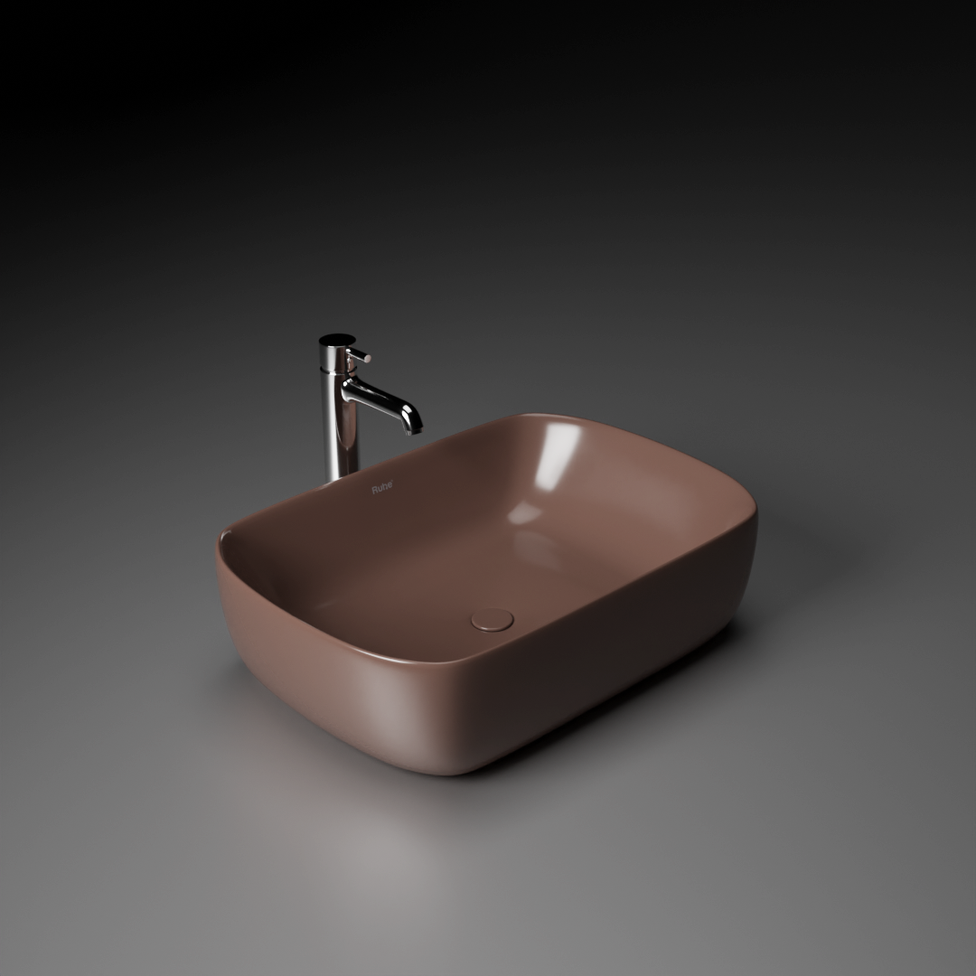 Norma Table-Top Wash Basin (Brown) - by Ruhe