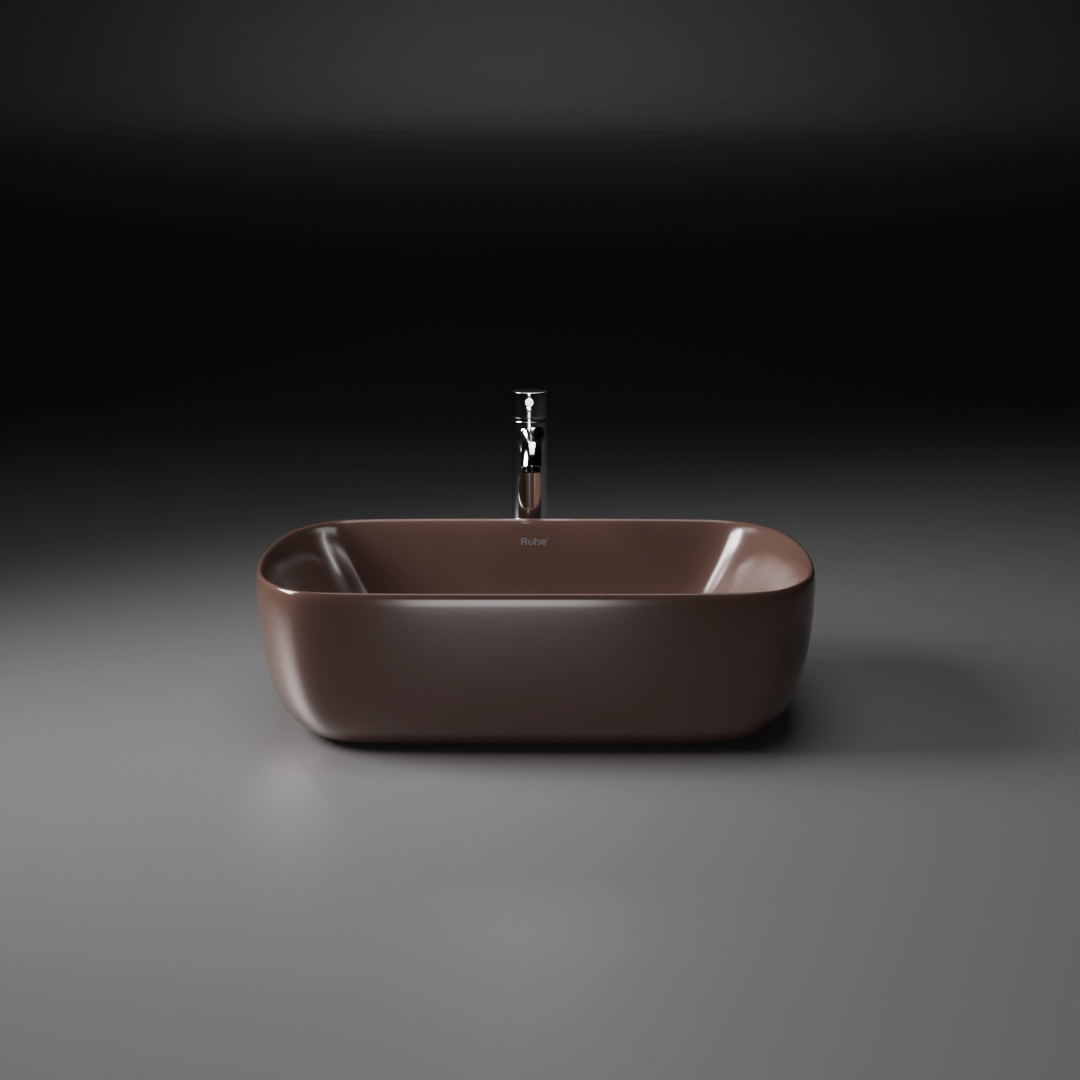 Norma Table-Top Wash Basin (Brown) - by Ruhe