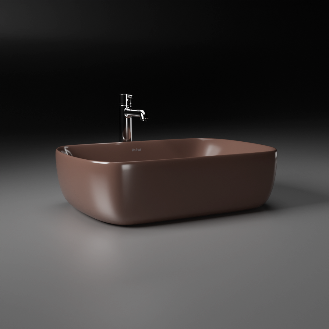 Norma Table-Top Wash Basin (Brown) - by Ruhe