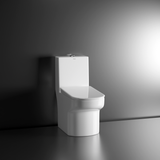 Nova One-Piece Rimless S-Trap Siphonic Western Toilet / Commode (White) - by Ruhe