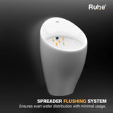 Noa Wall-Hung Urinal, Spreader Flushing system