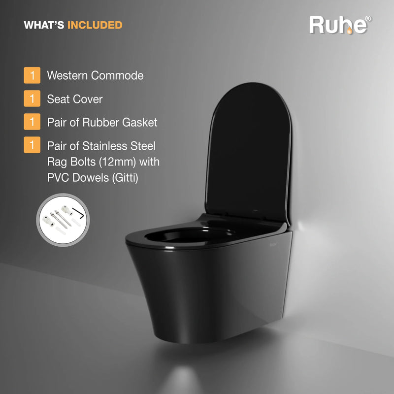 Noir Wall-Hung Western Commode