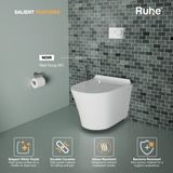 Noir Wall-Hung Western Commode White, Salient Features