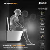 Noir Wall-Hung Western Commode White, Superior Load Capacity