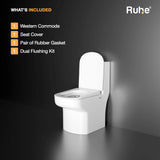 Nova One-Piece Western Commode S Trap, What's Included