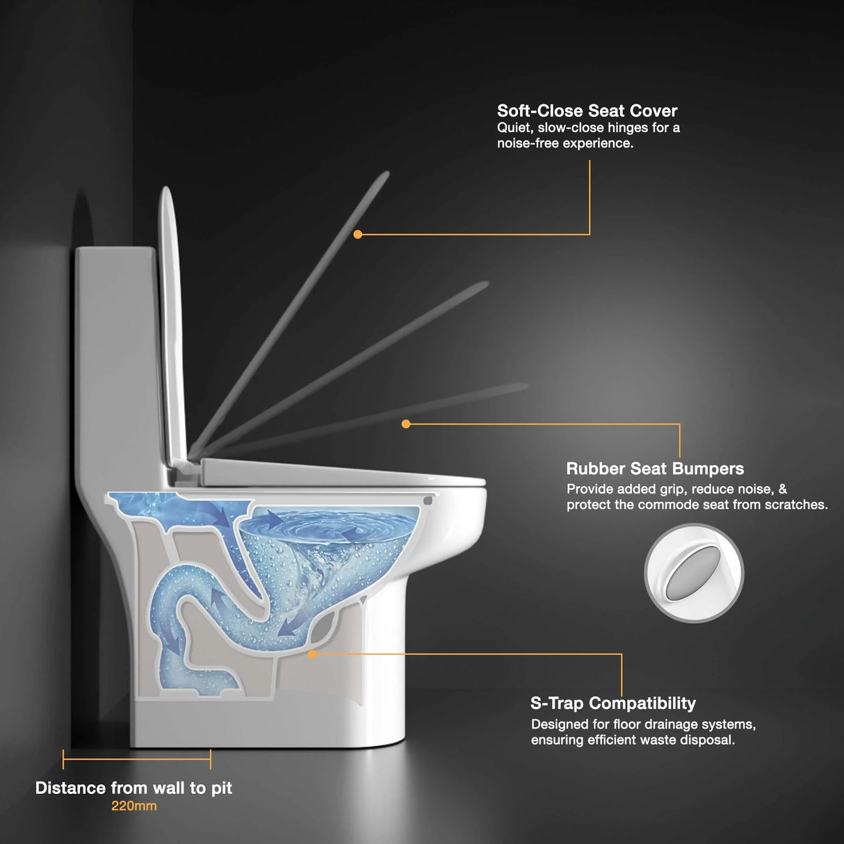 Nova One-Piece Western Commode