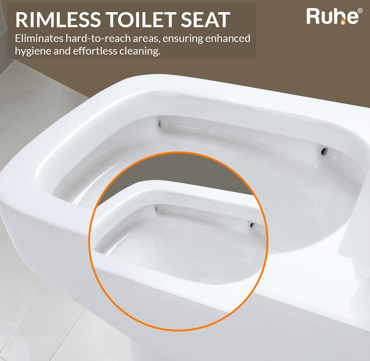 Nova One-Piece Rimless S-Trap Siphonic Western Toilet / Commode (White) - by Ruhe