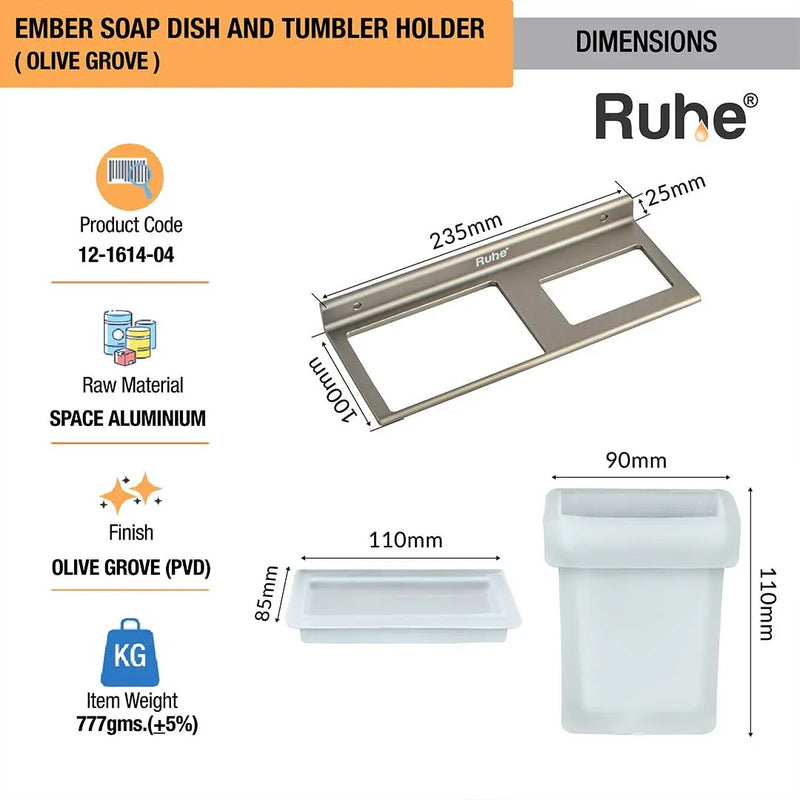 Ember Soap Dish and Tumbler Holder (Olive Grove)  €“ by Ruhe