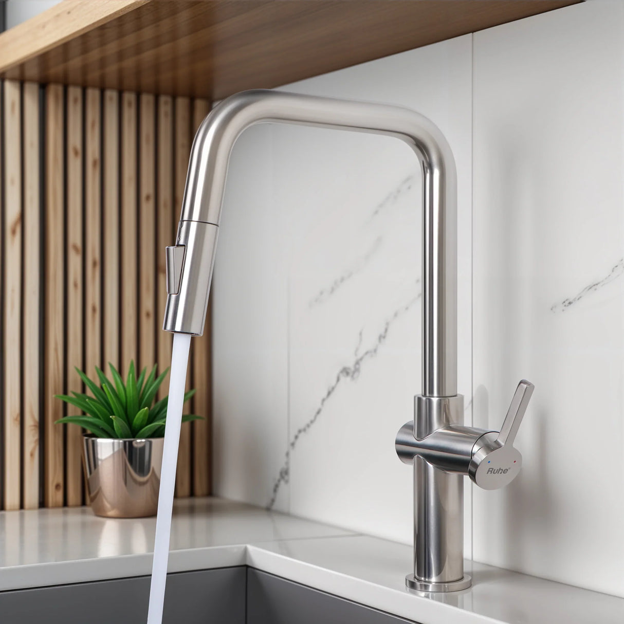 Opulo Dual Flow Pull-Out Kitchen Mixer Faucet