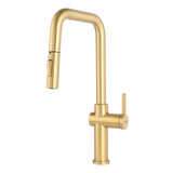 Opulo Dual Flow Pull-Out Kitchen Mixer Faucet Brushed Gold