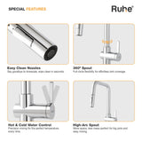 Opulo Dual Flow Pull-Out Kitchen Mixer Faucet Salient Features