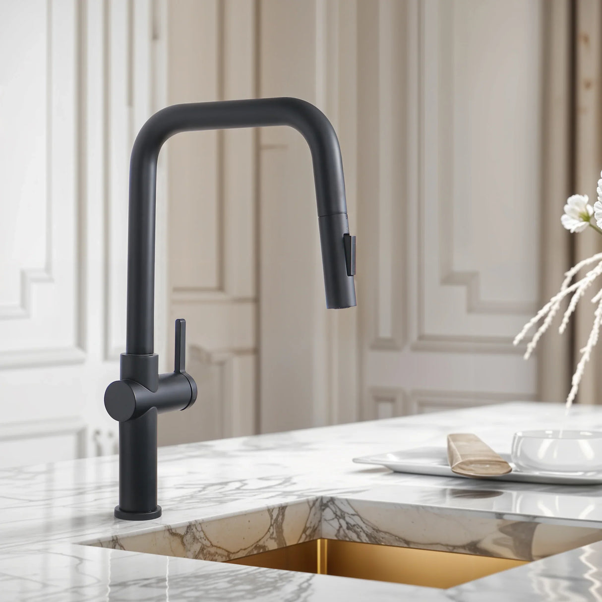 Opulo Dual Flow Pull-Out Kitchen Mixer Faucet