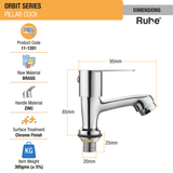 Orbit Pillar Tap Brass Faucet- by Ruhe®