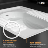 Orissa Pan Indian Toilet (21 x 16.5 x 11 inches), Slip Resistant Footrests