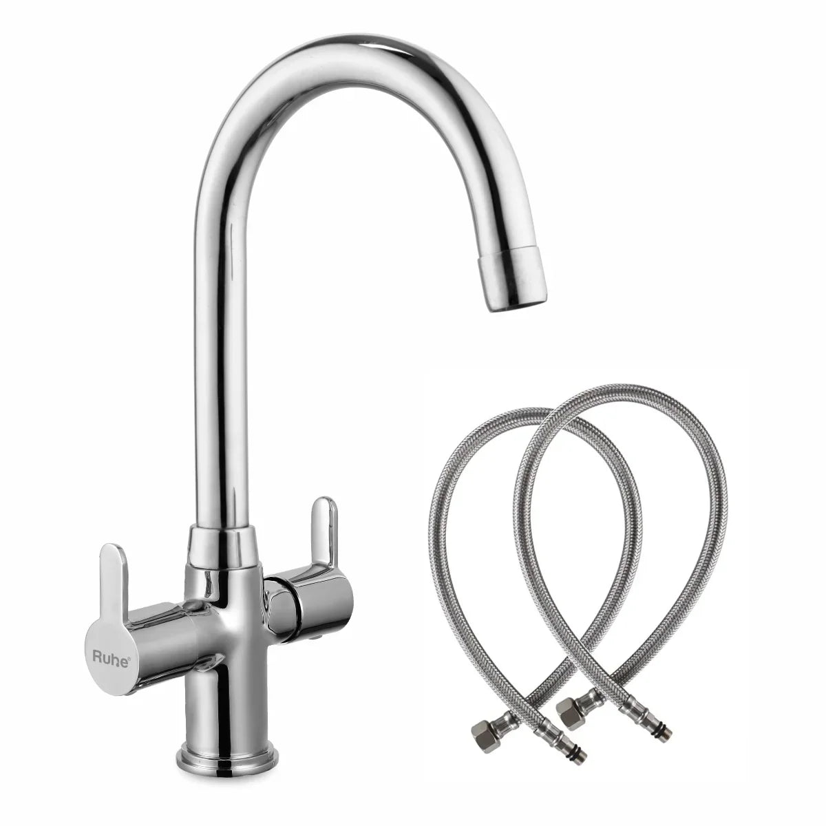 Pavo Deck Mount Wash Basin Mixer Tap with Swivel Spout