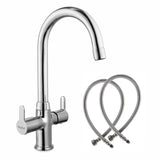 Pavo Deck Mount Wash Basin Mixer Tap with Swivel Spout