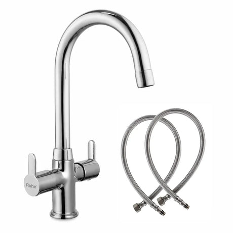 Pavo Deck Mount Wash Basin Mixer Tap with Swivel Spout