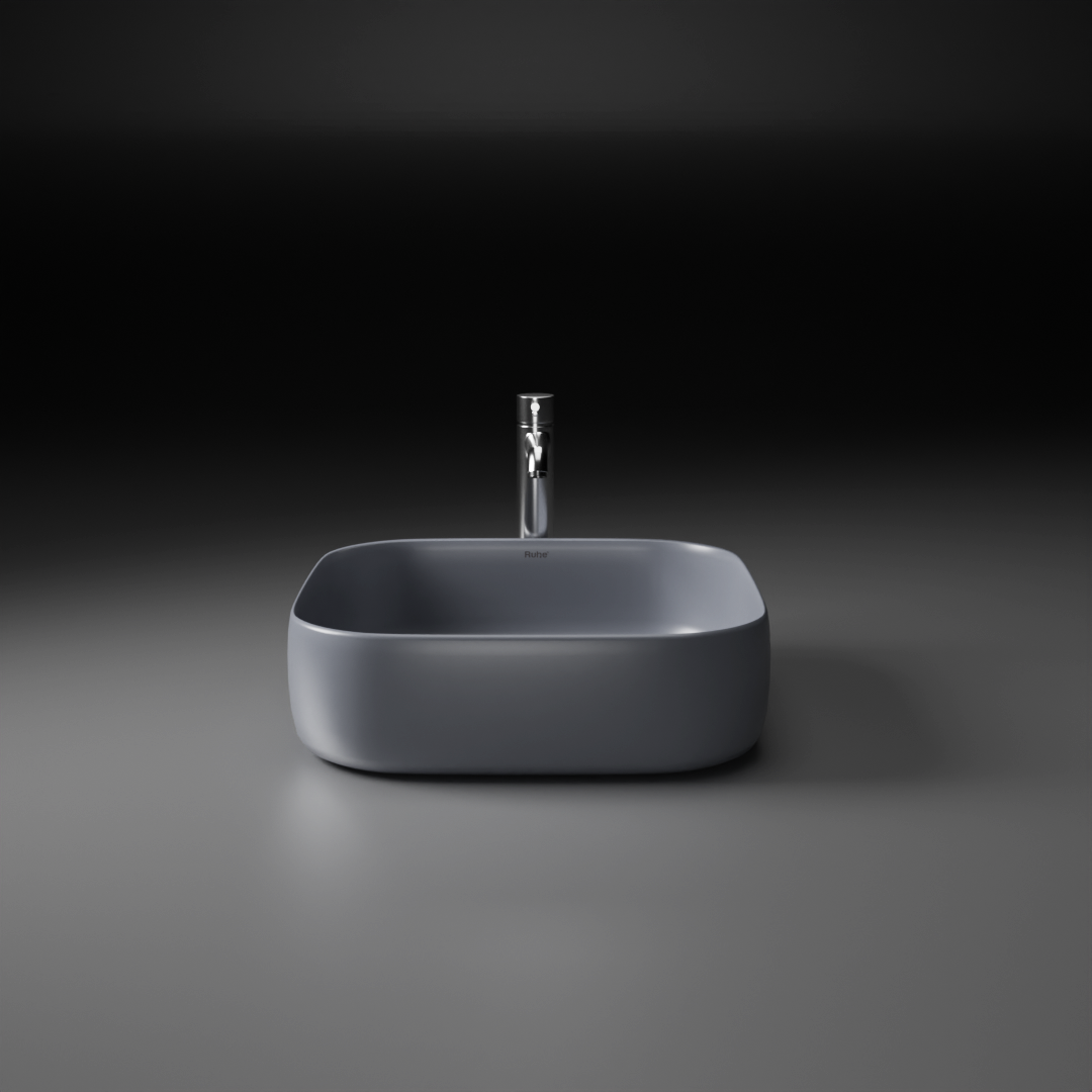 Pulse Table Top Wash Basin (Matte Grey) - by Ruhe