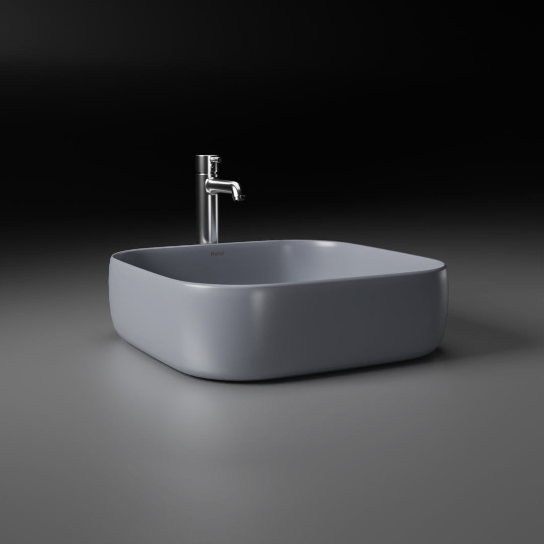 Pulse Table Top Wash Basin (Matte Grey) - by Ruhe