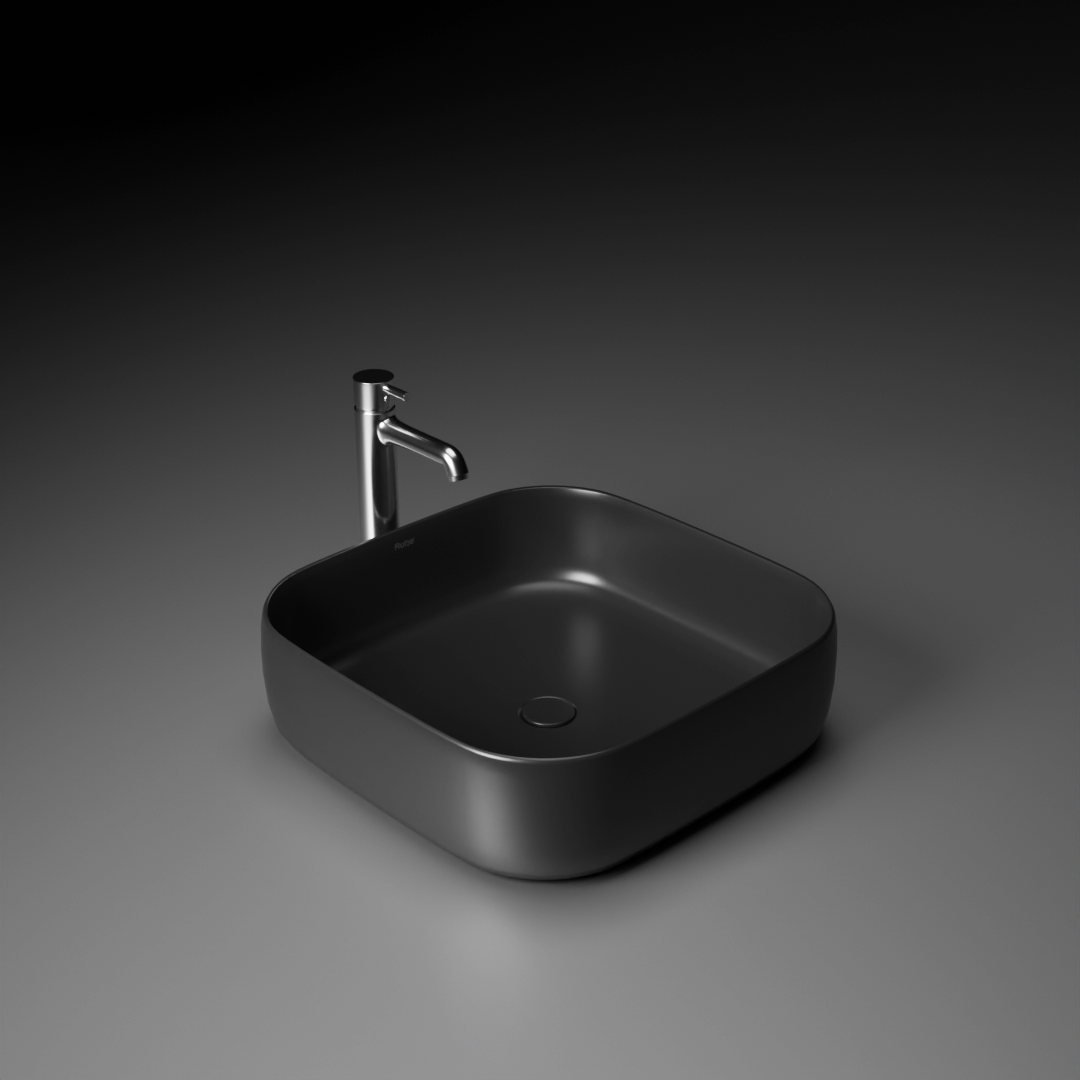 Pulse Table Top Wash Basin (Matte Black) - by Ruhe