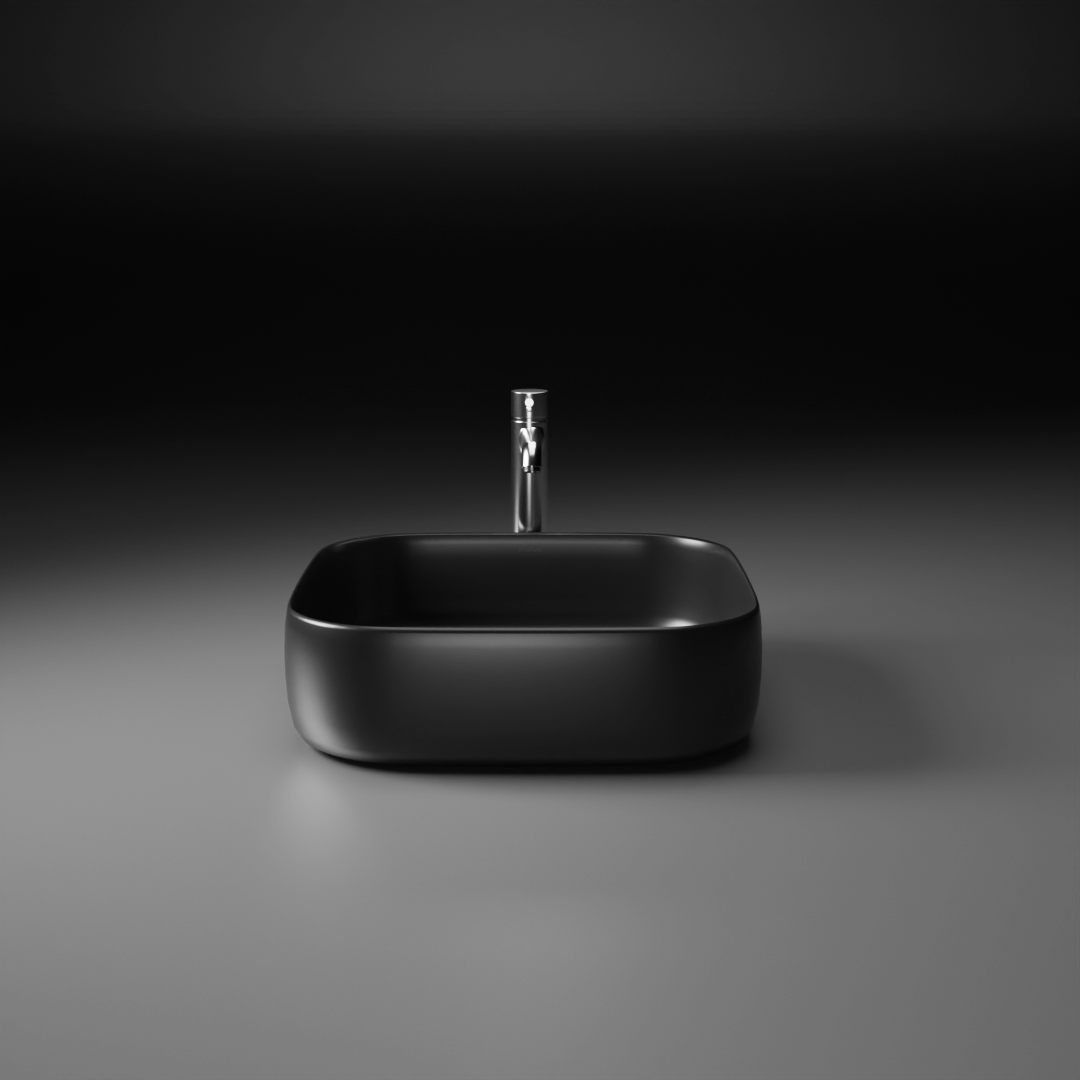 Pulse Table Top Wash Basin (Matte Black) - by Ruhe