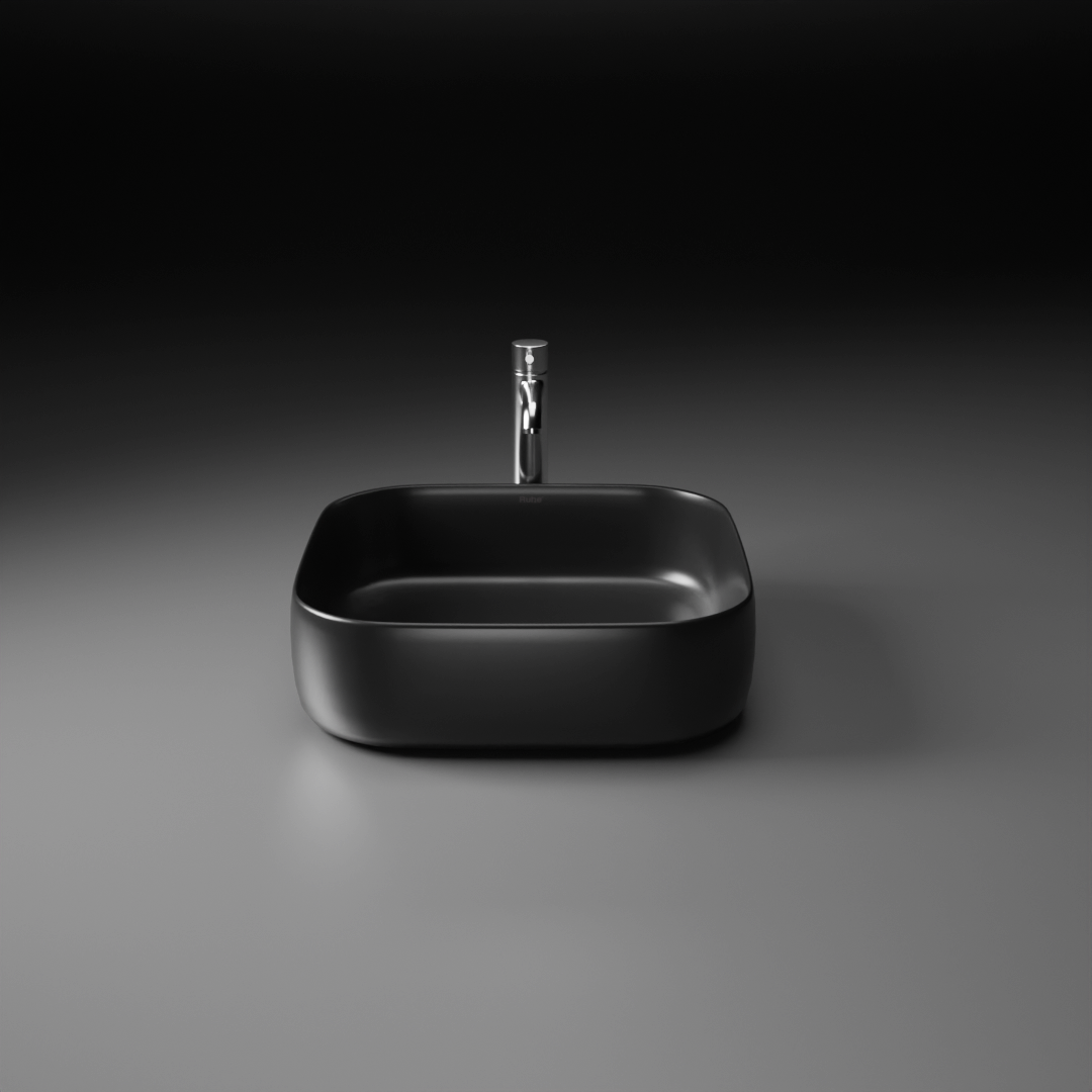 Pulse Table Top Wash Basin (Matte Black) - by Ruhe