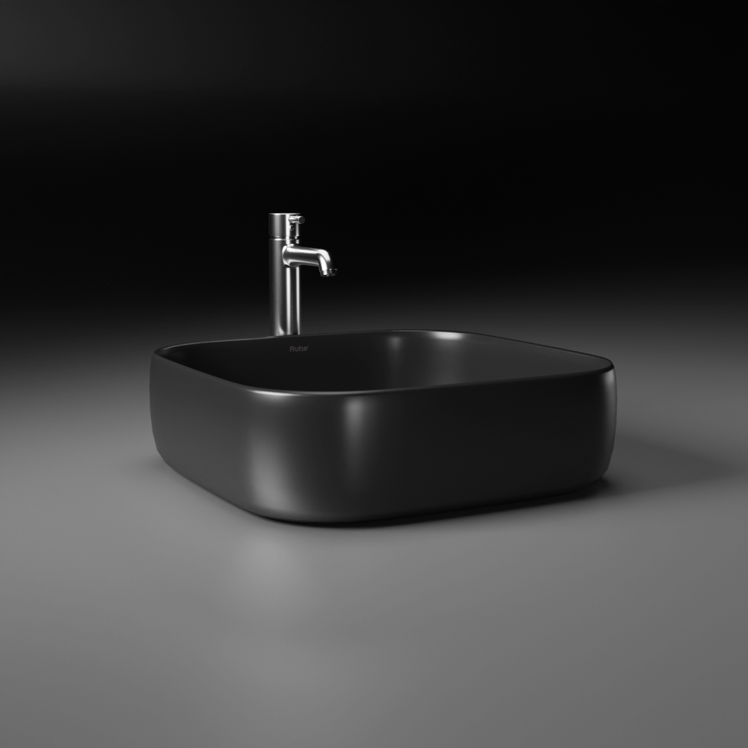 Pulse Table Top Wash Basin (Matte Black) - by Ruhe