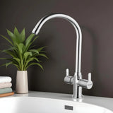 Pavo Deck Mount Wash Basin Mixer Tap with Swivel Spout