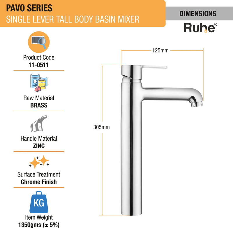 Pavo Single Lever Deck-mount Tall Body Wash Basin Mixer Tap