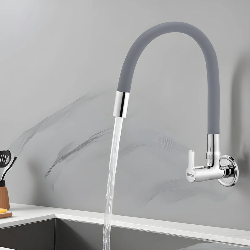 Pavo Wall Mount Kitchen Sink Tap with Coloured Flexible Silicone Spout