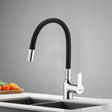 Pavo Single Lever Deck-mount Kitchen Sink Mixer Tap with Black Silicone Spout - by Ruhe