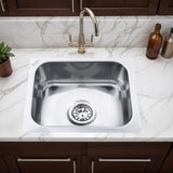 Square Single Bowl 304-Grade Kitchen Sink (16 x 14 x 6 inches)– by Ruhe