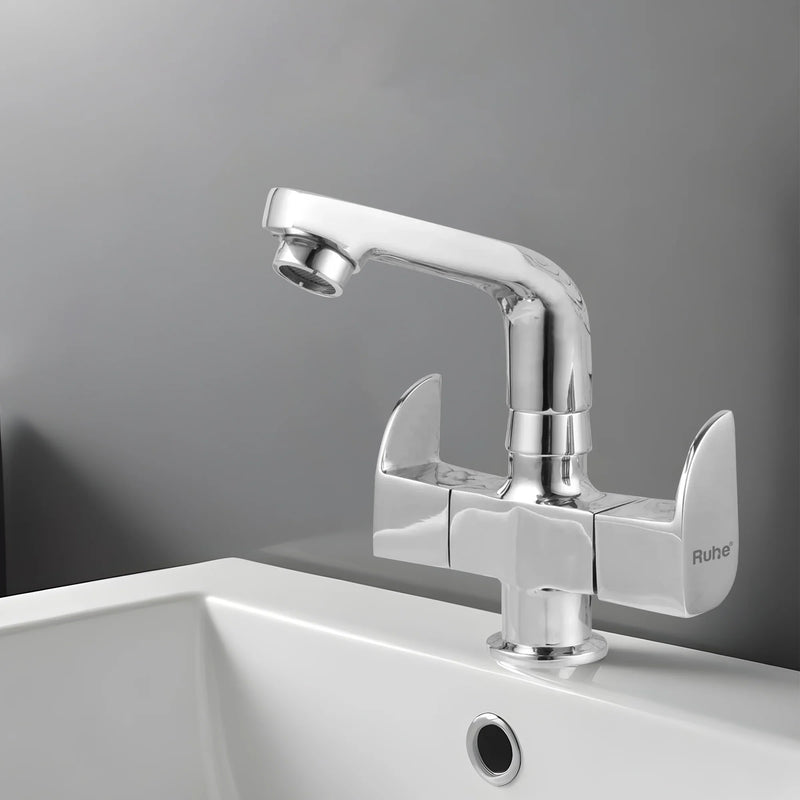 Pristine Deck Mount Wash Basin Mixer Tap with Swivel Spout